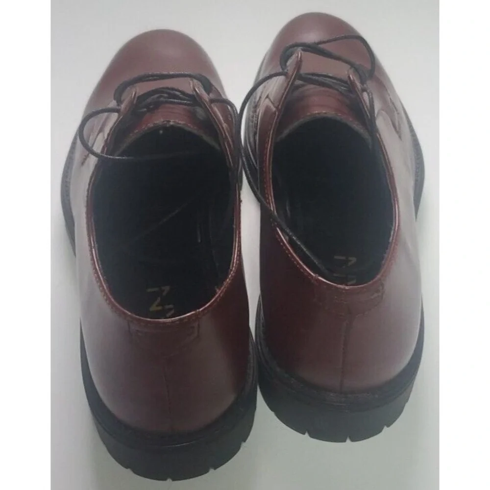 Man Burgundy Smooth Derby Faux Leather Size 8 / 42